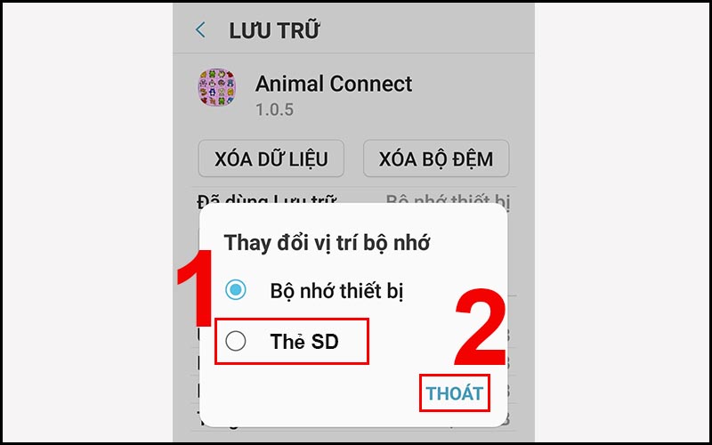Sau khi chọn xong vị trí lưu trữ bạn chỉ cần nhấn Thoát